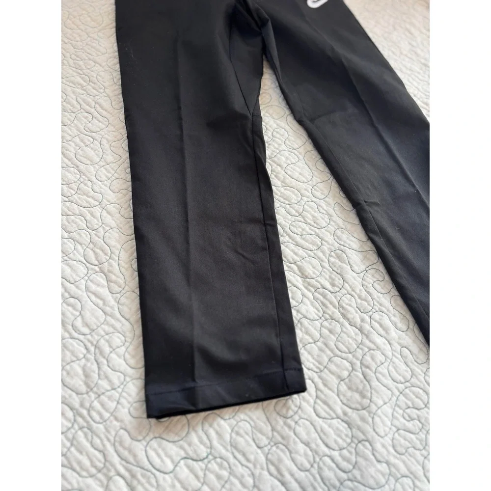 Nike Kids Black Pants White‎ Logo Drawstring Boys Size Small NWOT